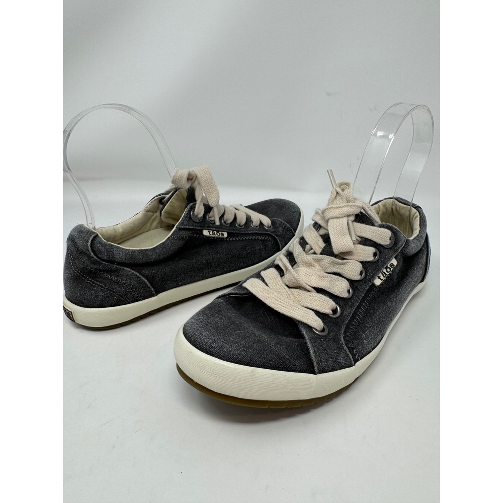 Taos Star Charcoal Gray Washed Canvas Low Top Sneakers Womens 6.5 STA-12844 - Picture 1 of 10